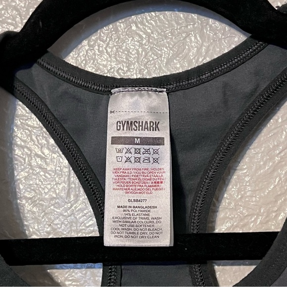 Gym shark Love Full Support Racerback Sports Bra Women’s Size Medium Gray/Lime - Picture 2 of 5